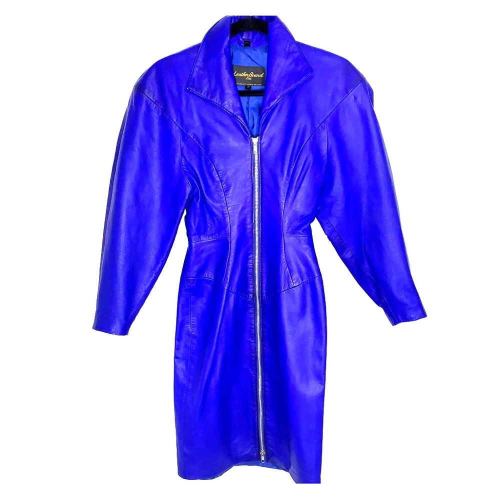 Vintage Leather Electric Blue Japanese Dress